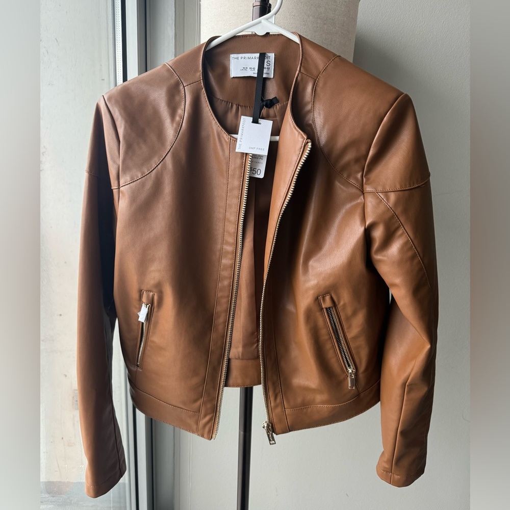 NWT Primark Brown Faux Leather Bomber Jacket